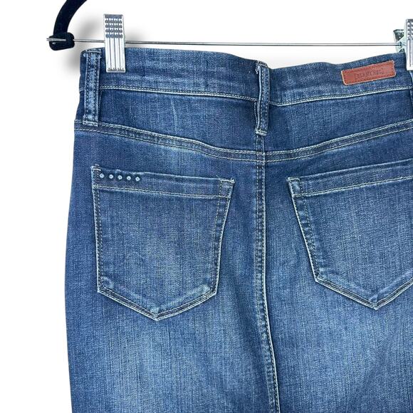BLANKNYC Faithful Dark Denim Stretchy High Waist Midi Pencil Skirt Size 25 - Picture 5 of 6